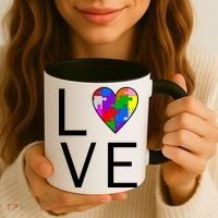 Love Autism Heart Puzzle Pieces Coffee Mug thumb 3