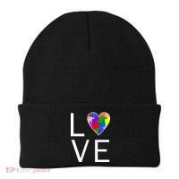 Love Autism Heart Puzzle Pieces Beanie thumb 0