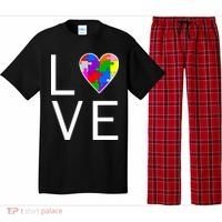 Love Autism Heart Puzzle Pieces Pajama Set thumb 0
