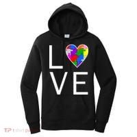 Love Autism Heart Puzzle Pieces Women's Hoodie thumb 0