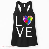 Love Autism Heart Puzzle Pieces Women's Tank Top thumb 0