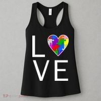 Love Autism Heart Puzzle Pieces Women's Tank Top thumb 3