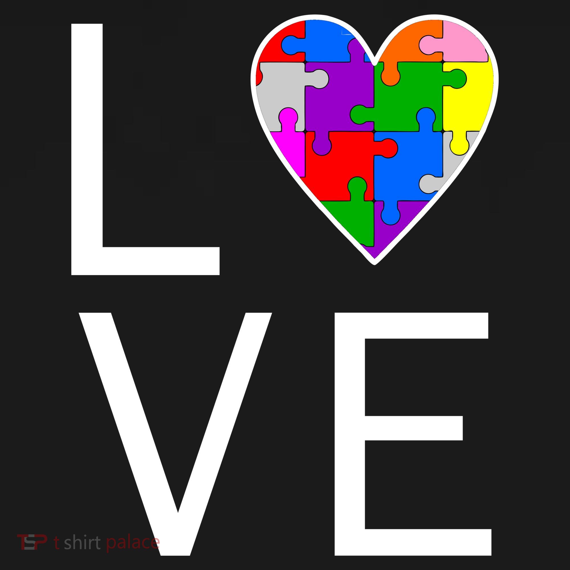 Love Autism Heart Puzzle Pieces Baby Bodysuit