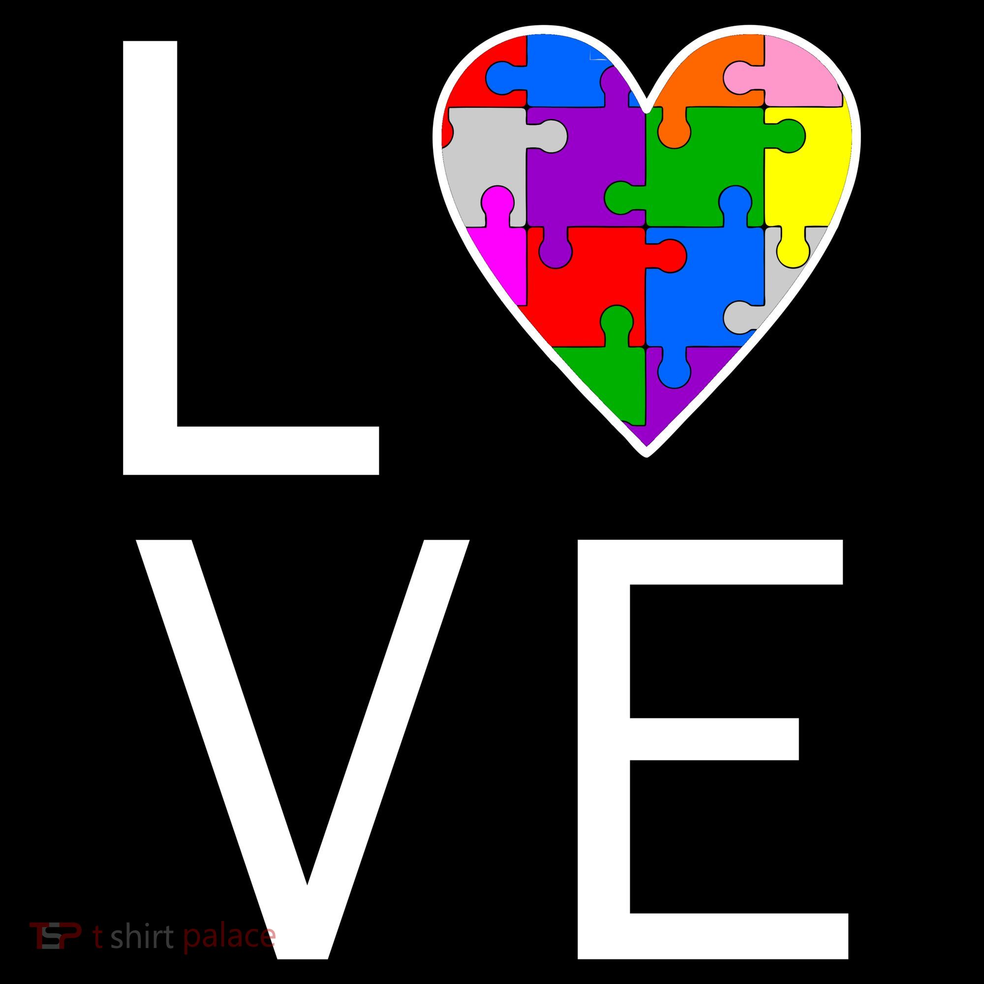 Love Autism Heart Puzzle Pieces Toddler Hoodie