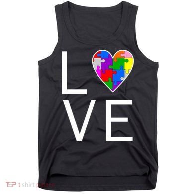 Love Autism Heart Puzzle Pieces Tank Top