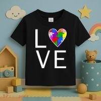 Love Autism Heart Puzzle Pieces Toddler T-Shirt thumb 3