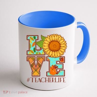 Love Autumn Fall #Teacher Life Coffee Mug back