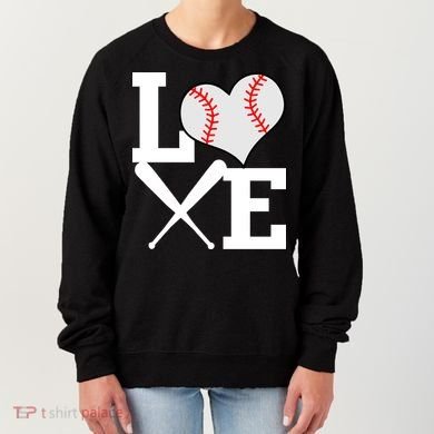Love Baseball Heart Graphic Women's Sweatshirt