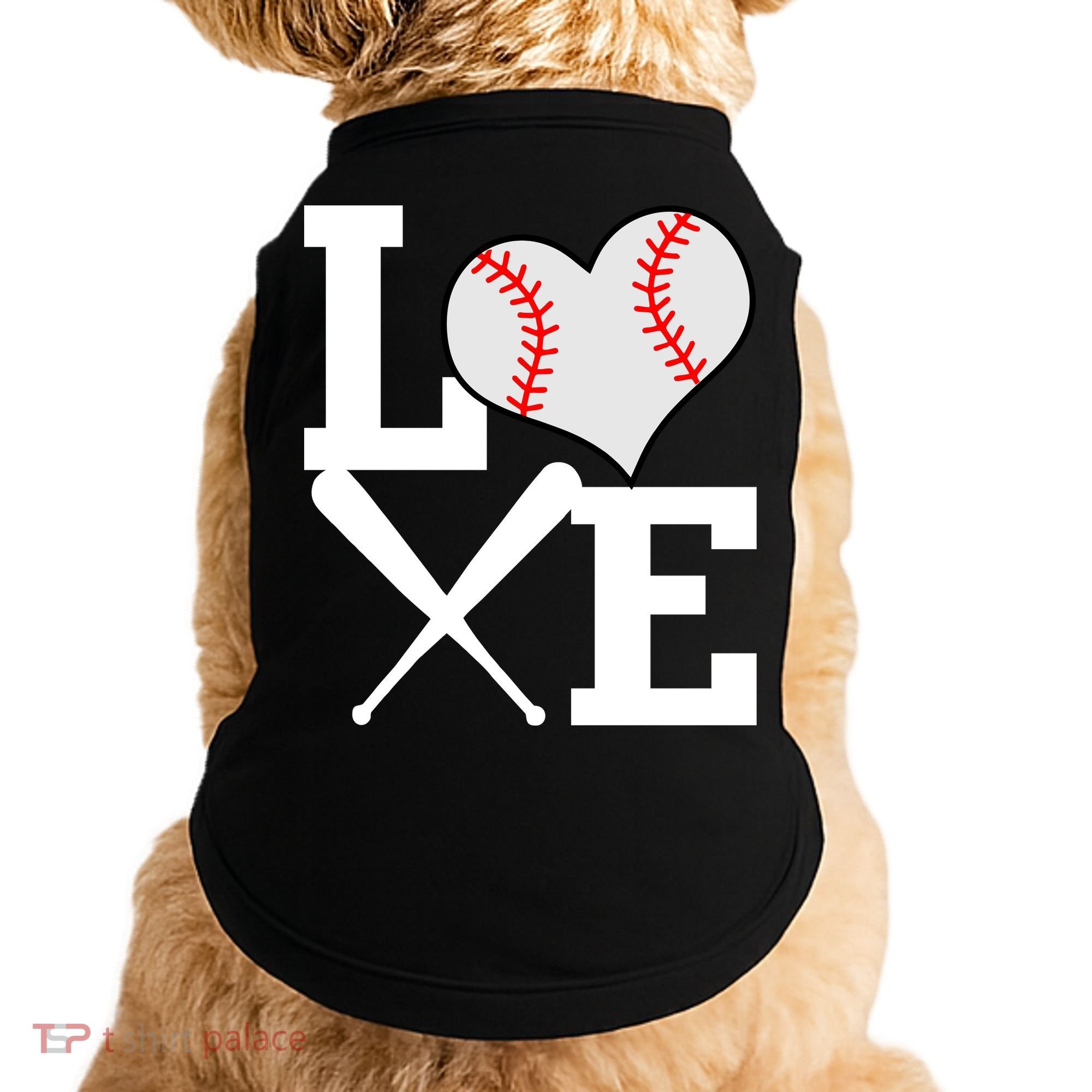 Love Baseball Heart Graphic Doggie Tank