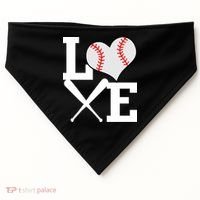 Love Baseball Heart Graphic USA-Made Doggie Bandana thumb 0
