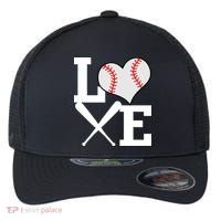 Love Baseball Heart Graphic Flexfit Unipanel Trucker Cap thumb 0