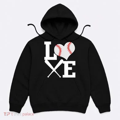 Love Baseball Heart Graphic Hoodie