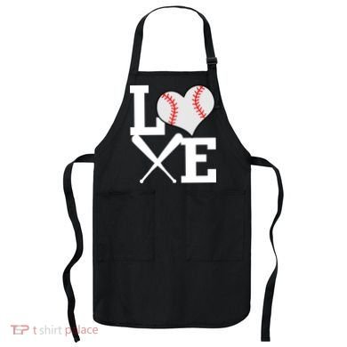 Love Baseball Heart Graphic Apron
