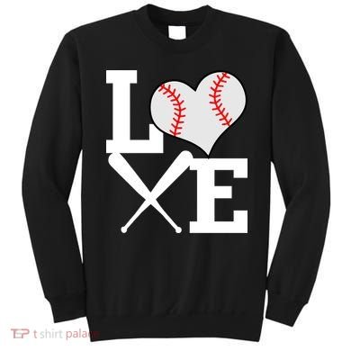 Love Baseball Heart Graphic Sweatshirt