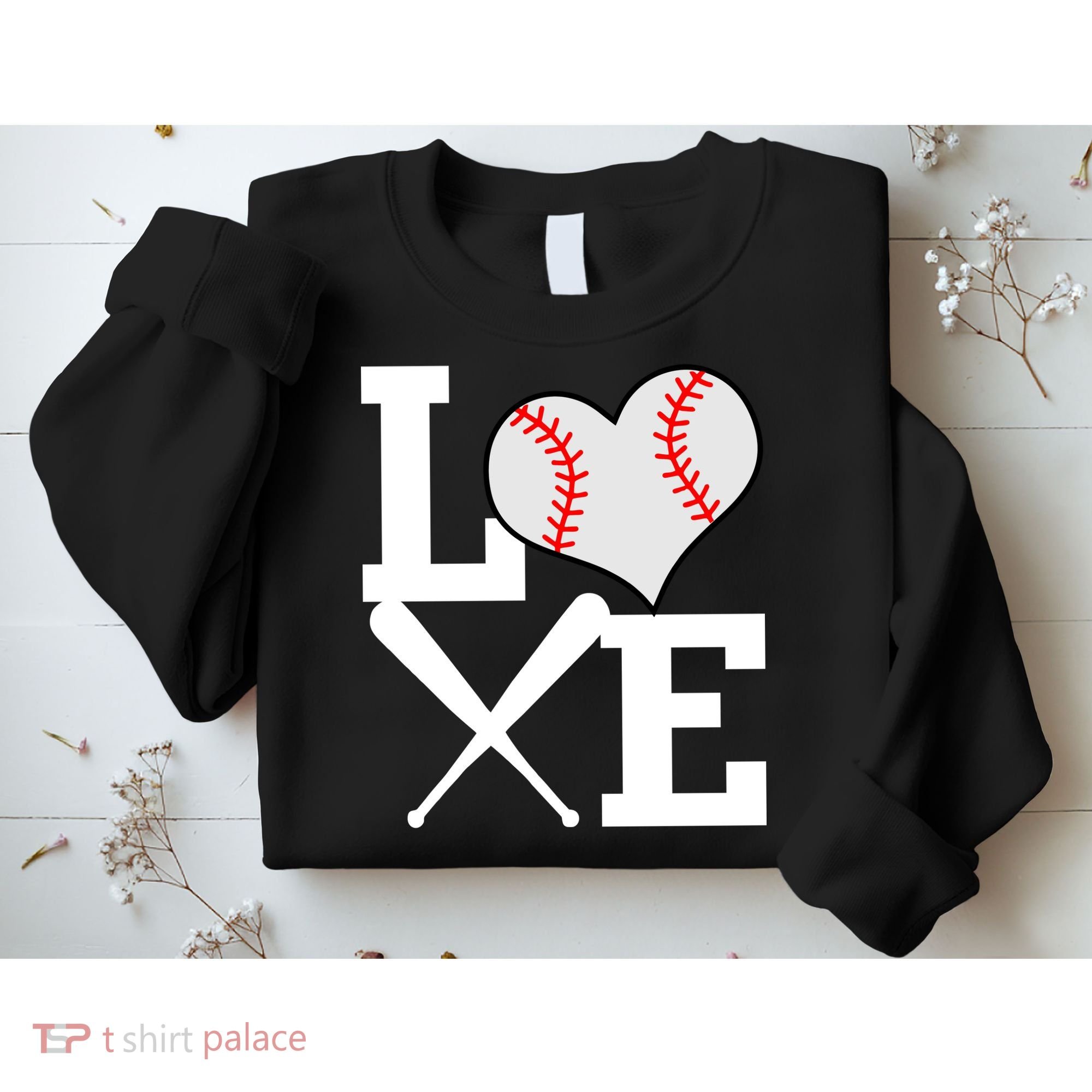 Love Baseball Heart Graphic Sweatshirt