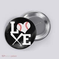 Love Baseball Heart Graphic Button thumb 0