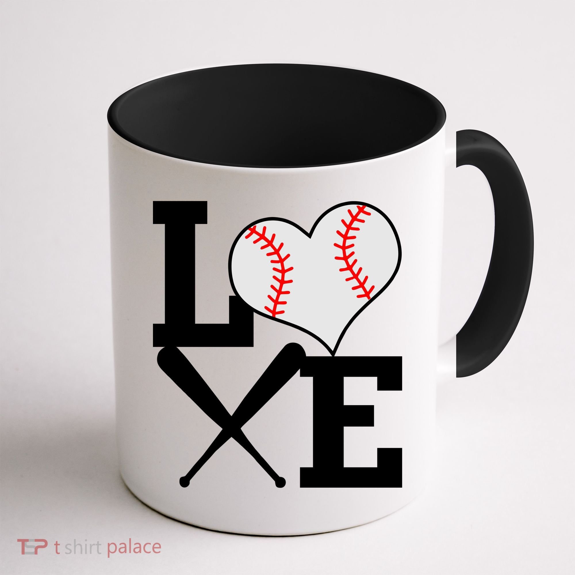 Love Baseball Heart Graphic Coffee Mug