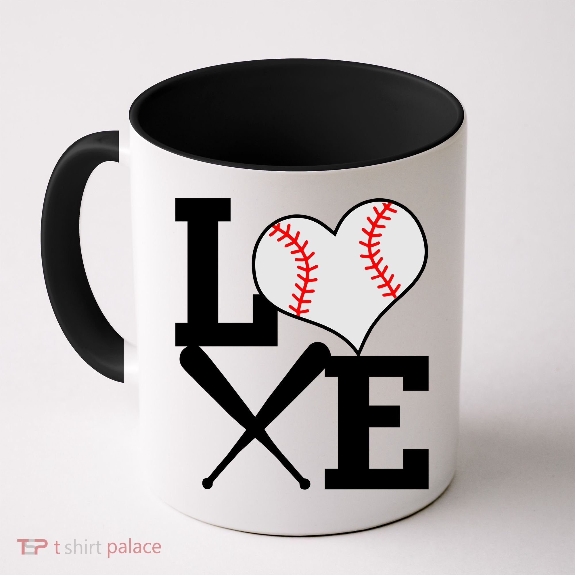 Love Baseball Heart Graphic Coffee Mug