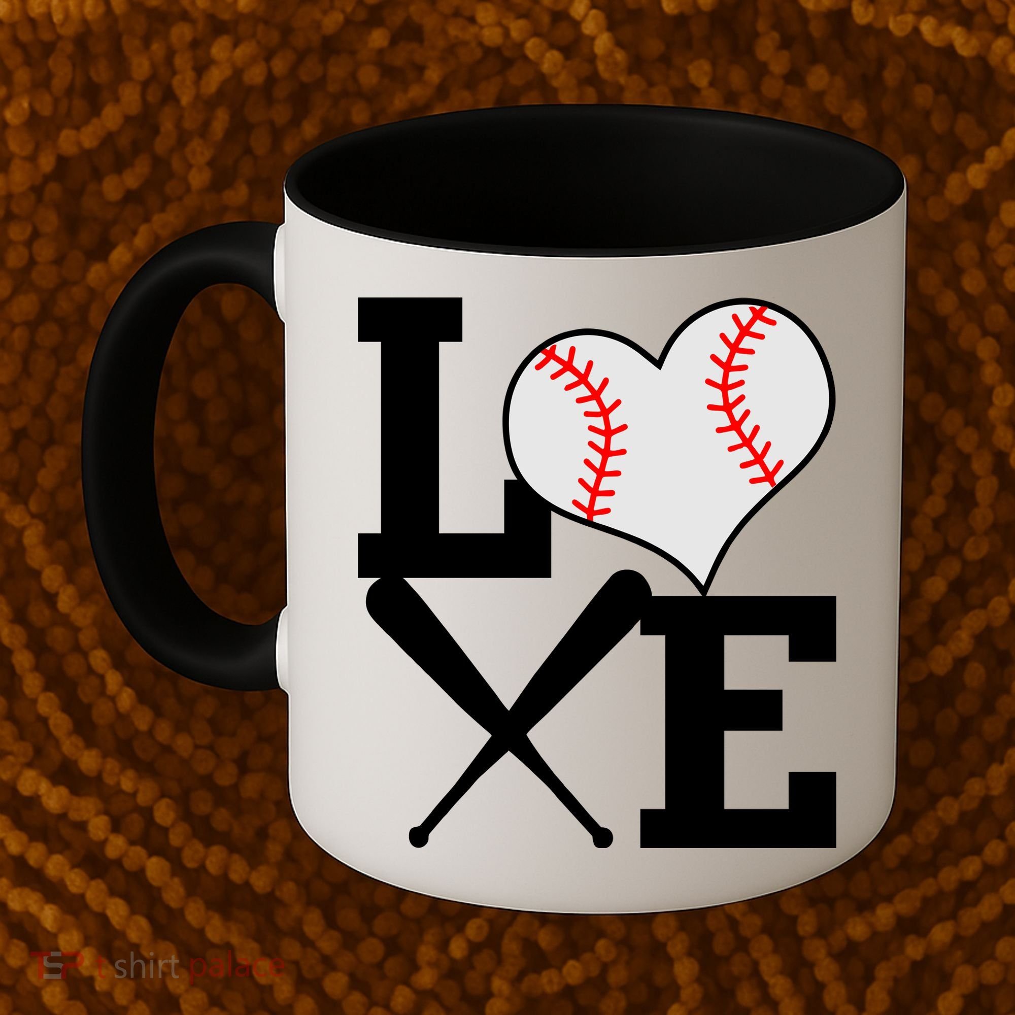 Love Baseball Heart Graphic Coffee Mug