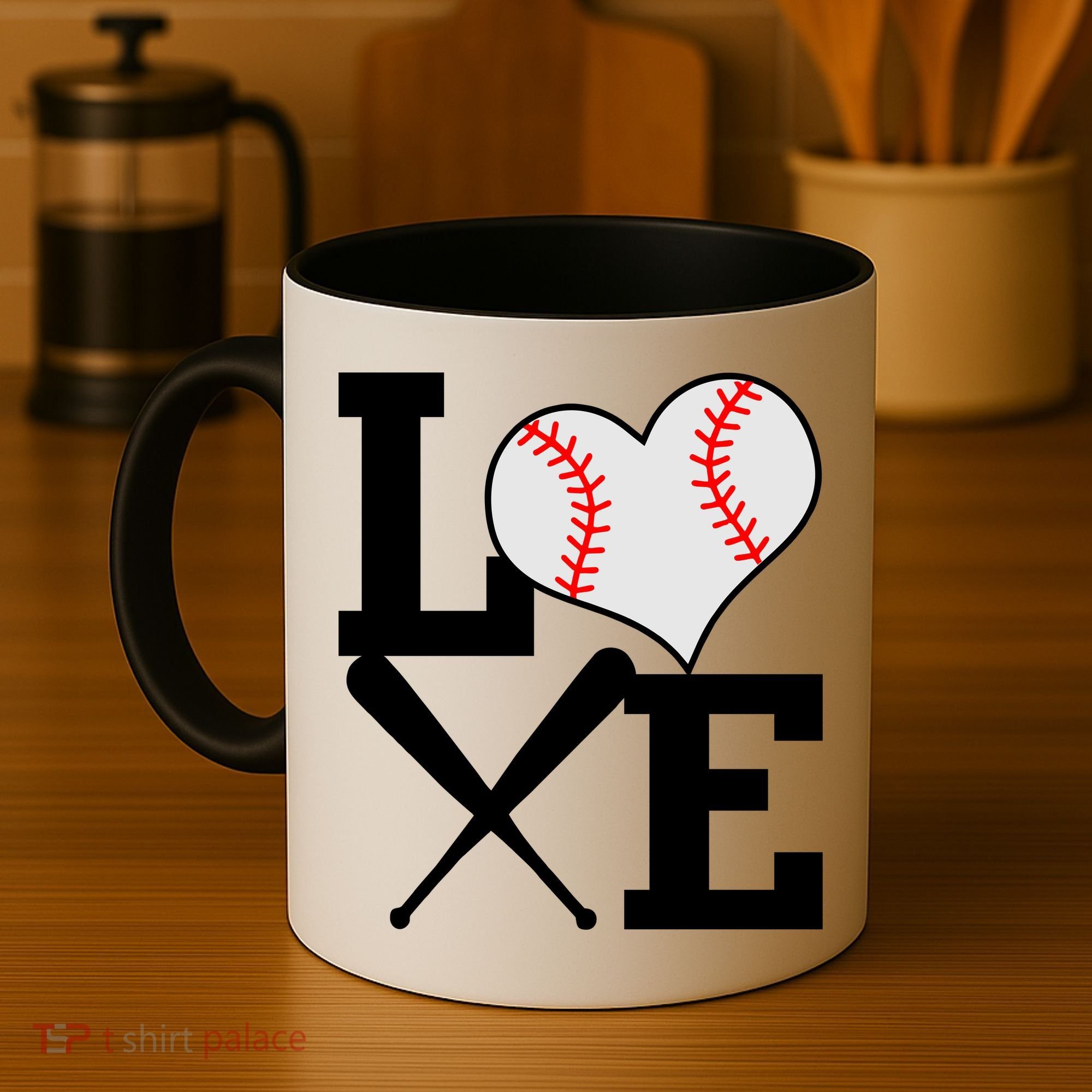 Love Baseball Heart Graphic Coffee Mug