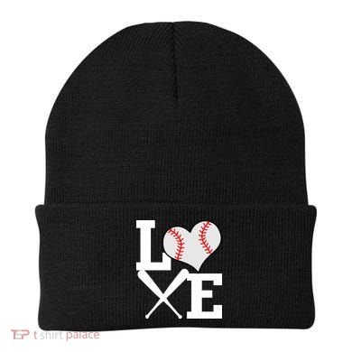 Love Baseball Heart Graphic Beanie
