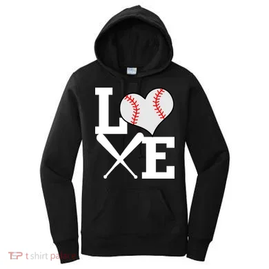 Love Baseball Heart Graphic Women's Hoodie