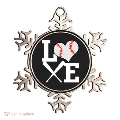 Love Baseball Heart Graphic Ornament