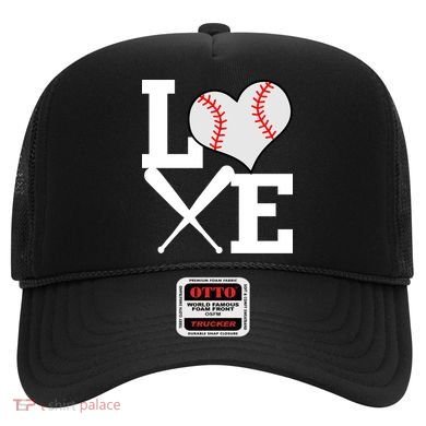 Love Baseball Heart Graphic Hat