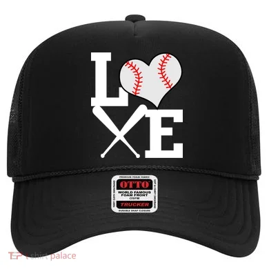 Love Baseball Heart Graphic Hat