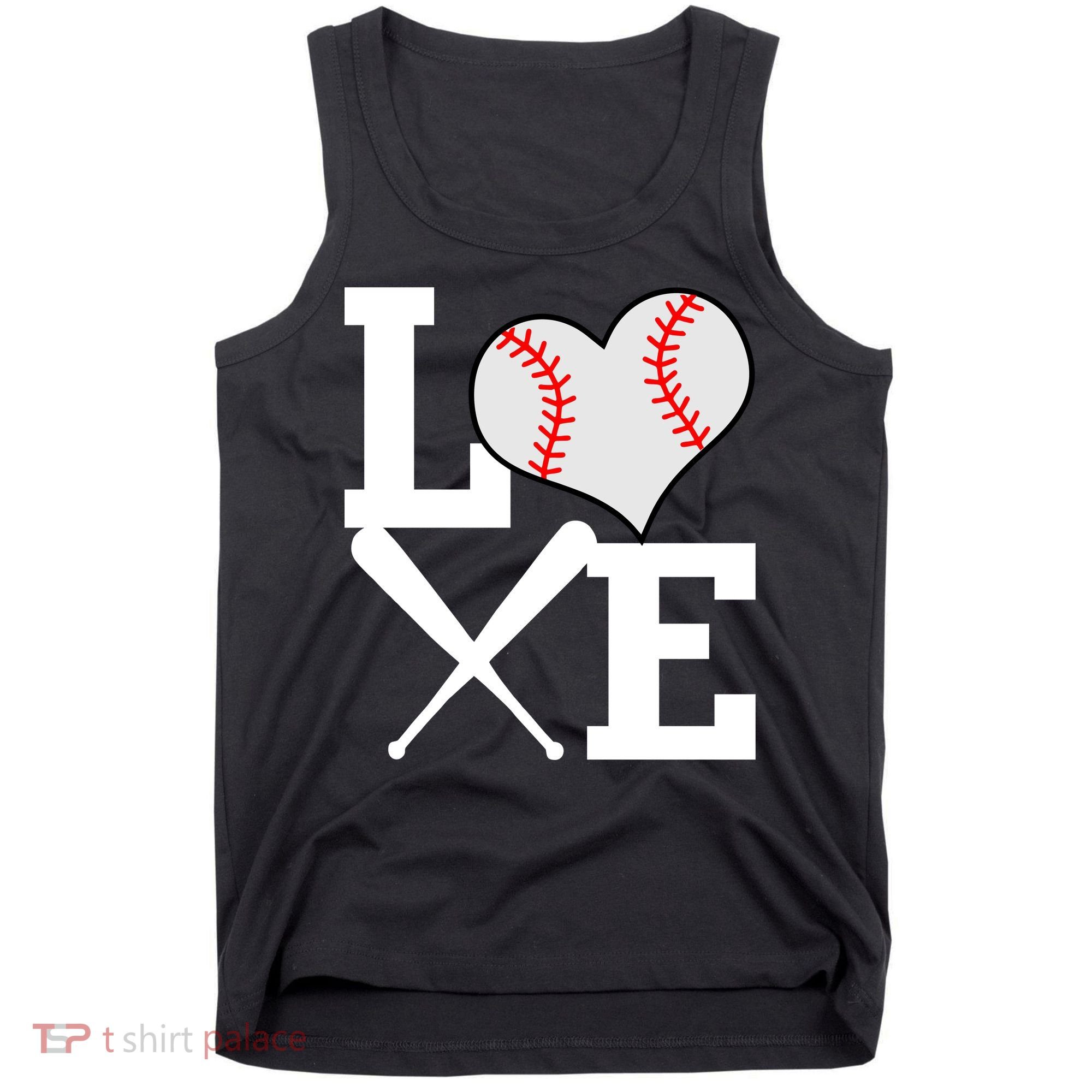 Love Baseball Heart Graphic Tank Top