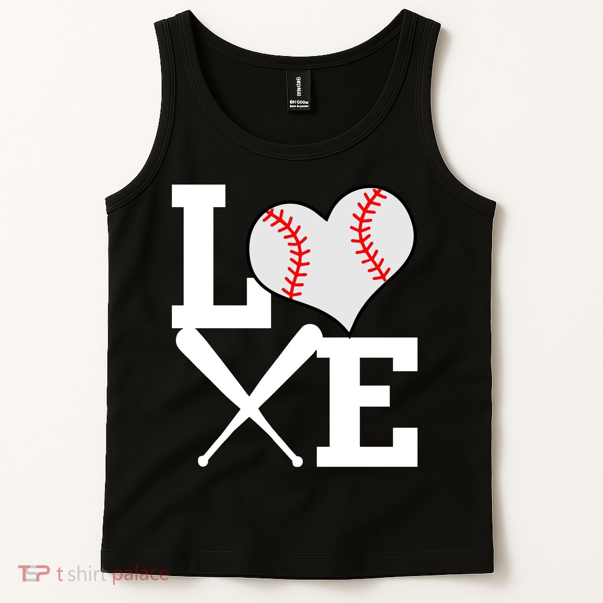Love Baseball Heart Graphic Tank Top