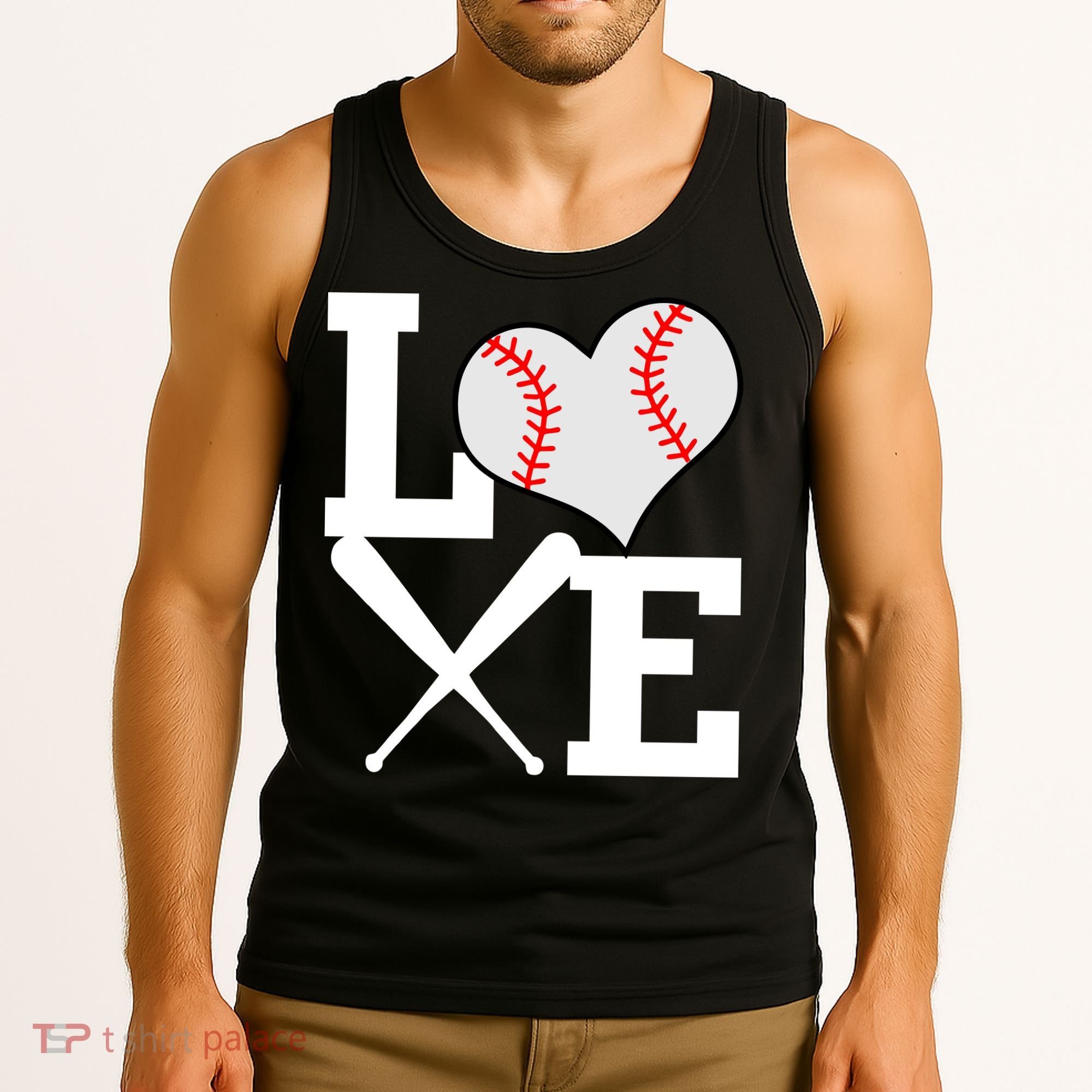 Love Baseball Heart Graphic Tank Top