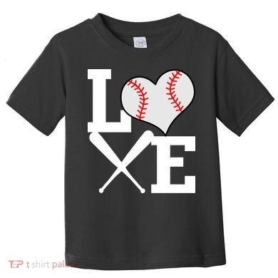 Love Baseball Heart Graphic Toddler T-Shirt