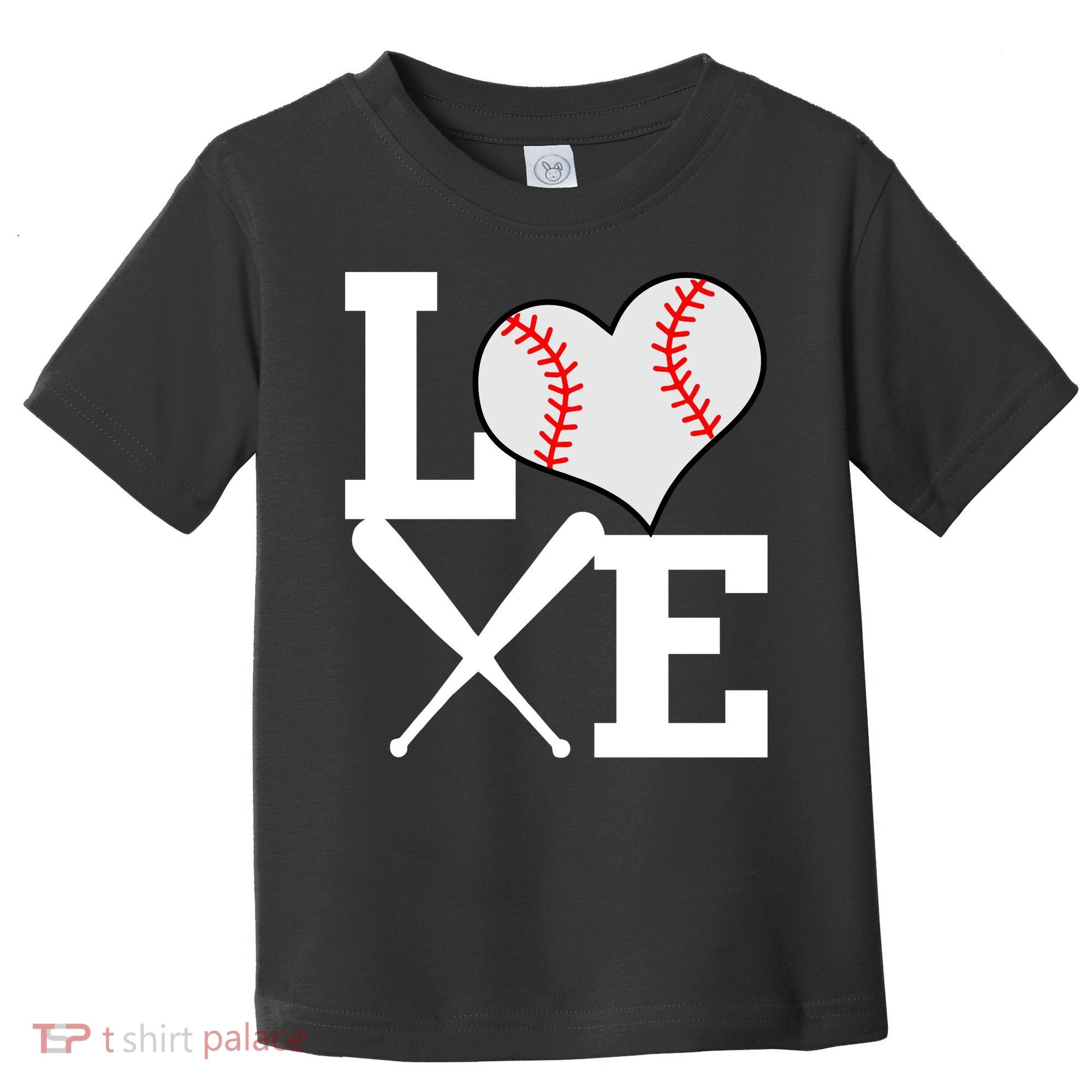 Love Baseball Heart Graphic Toddler T-Shirt