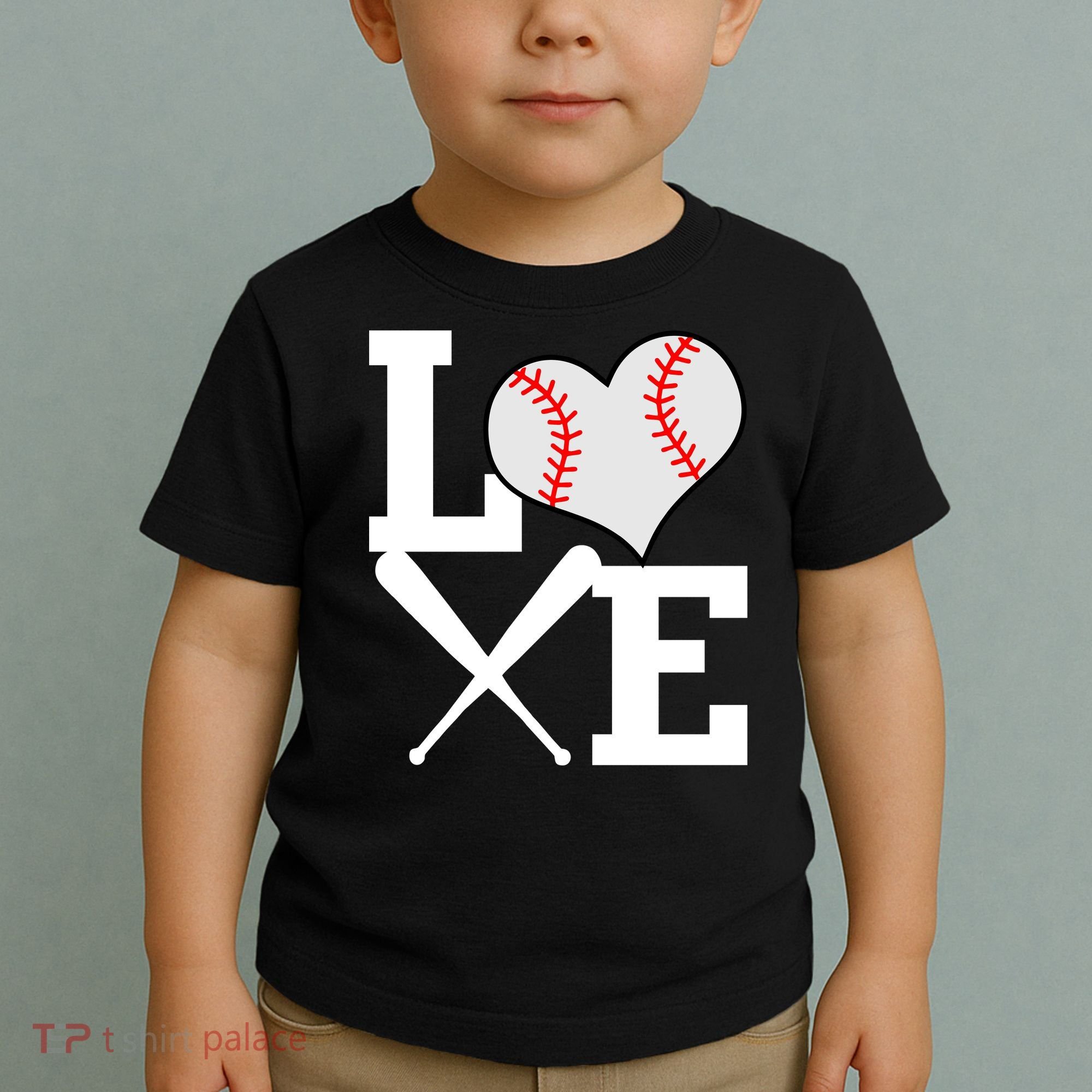 Love Baseball Heart Graphic Toddler T-Shirt