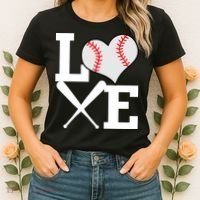 Love Baseball Heart Graphic Women's T-Shirt thumb 2