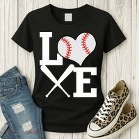 Love Baseball Heart Graphic Women's T-Shirt thumb 3