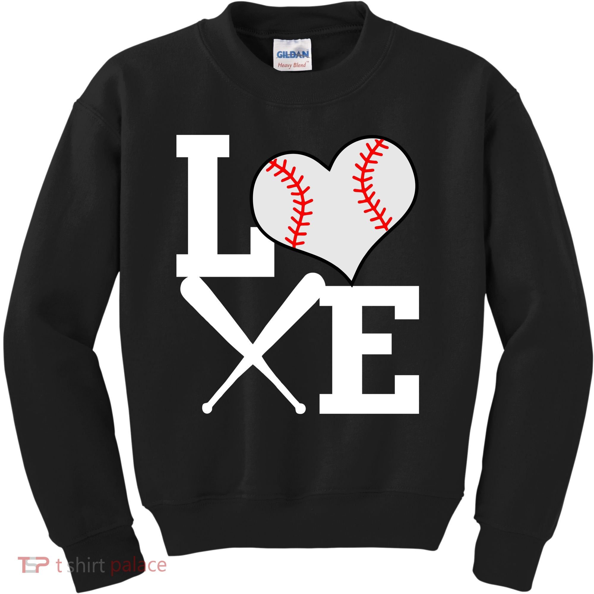 Love Baseball Heart Graphic Kids Sweatshirt