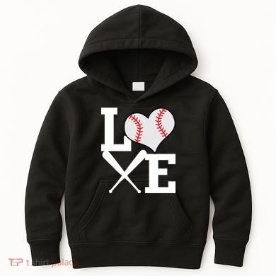 Love Baseball Heart Graphic Kids Hoodie