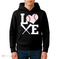 Love Baseball Heart Graphic Kids Hoodie thumb 4