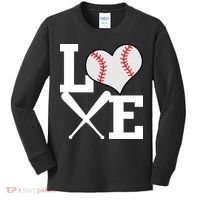 Love Baseball Heart Graphic Kids Long Sleeve Shirt thumb 0