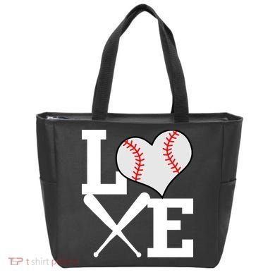 Love Baseball Heart Graphic Tote Bag