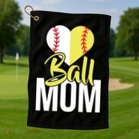 Love Baseball Mom  Golf Towel thumb 1