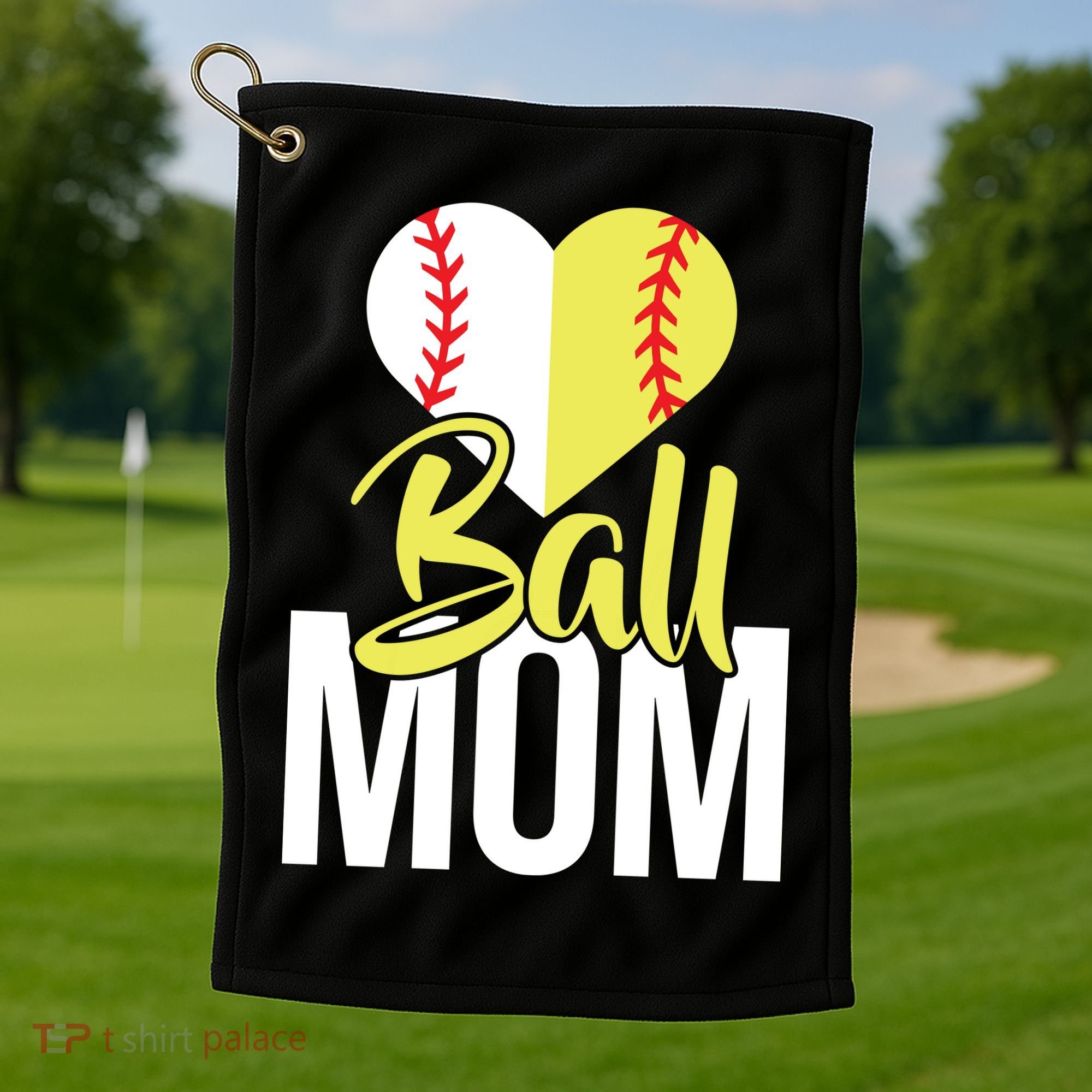 Love Baseball Mom  Golf Towel