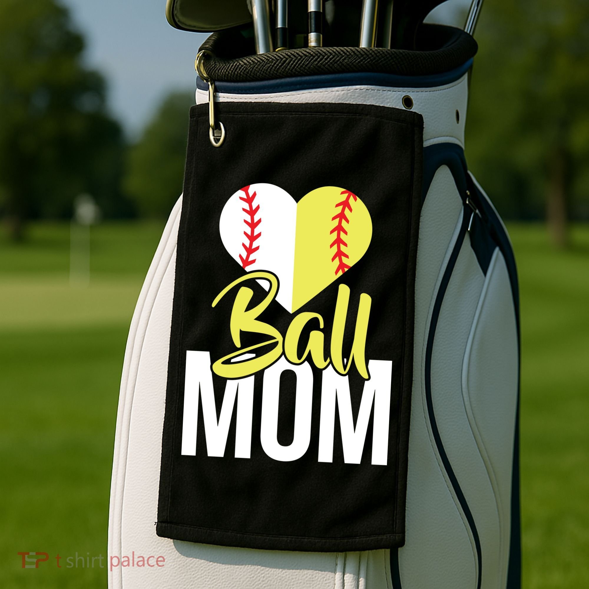 Love Baseball Mom  Golf Towel