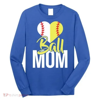 Love Baseball Mom Long Sleeve Shirt
