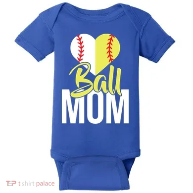 Love Baseball Mom  Baby Bodysuit