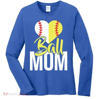 Love Baseball Mom  Women's Long Sleeve Shirt
