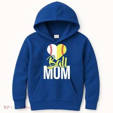 Love Baseball Mom Kids Hoodie