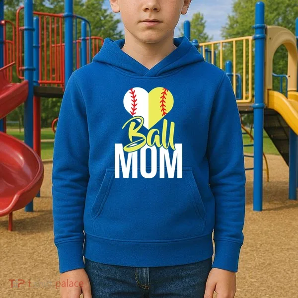 Love Baseball Mom  Kids Hoodie